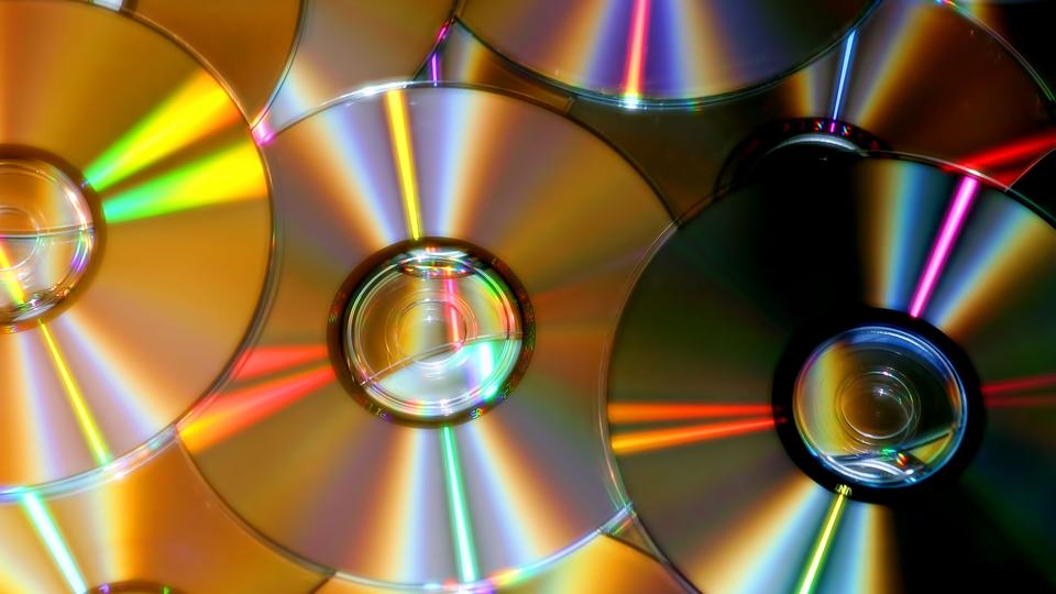Discs overlapping, catching the light