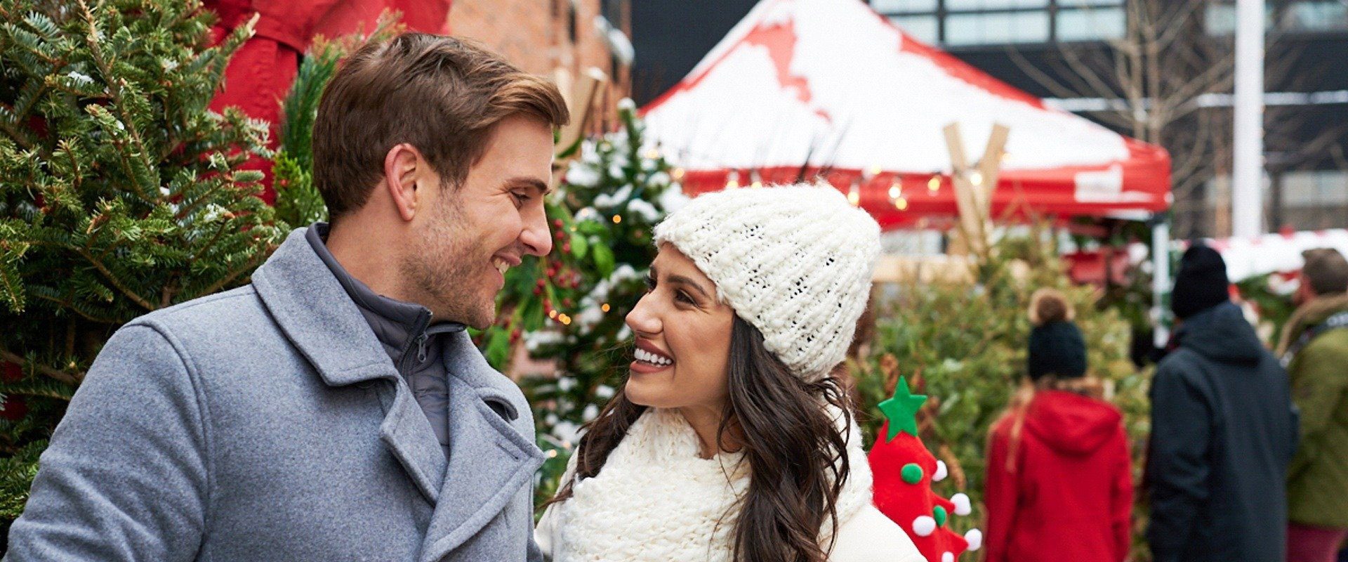 Falling in Love at Christmas background