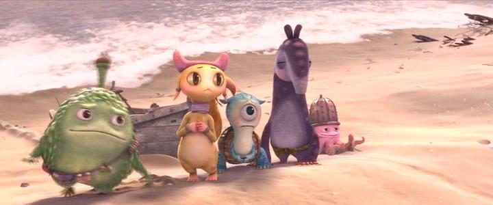 Friends: Naki on Monster Island background