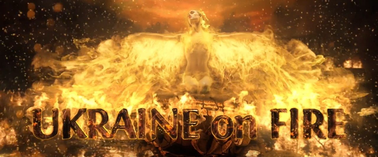 Ukraine on Fire background
